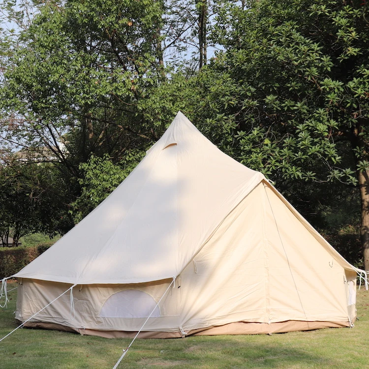 

Customize 3m 4m 5m 6m 7m Waterproof Cotton Canvas Camping Bell Tent