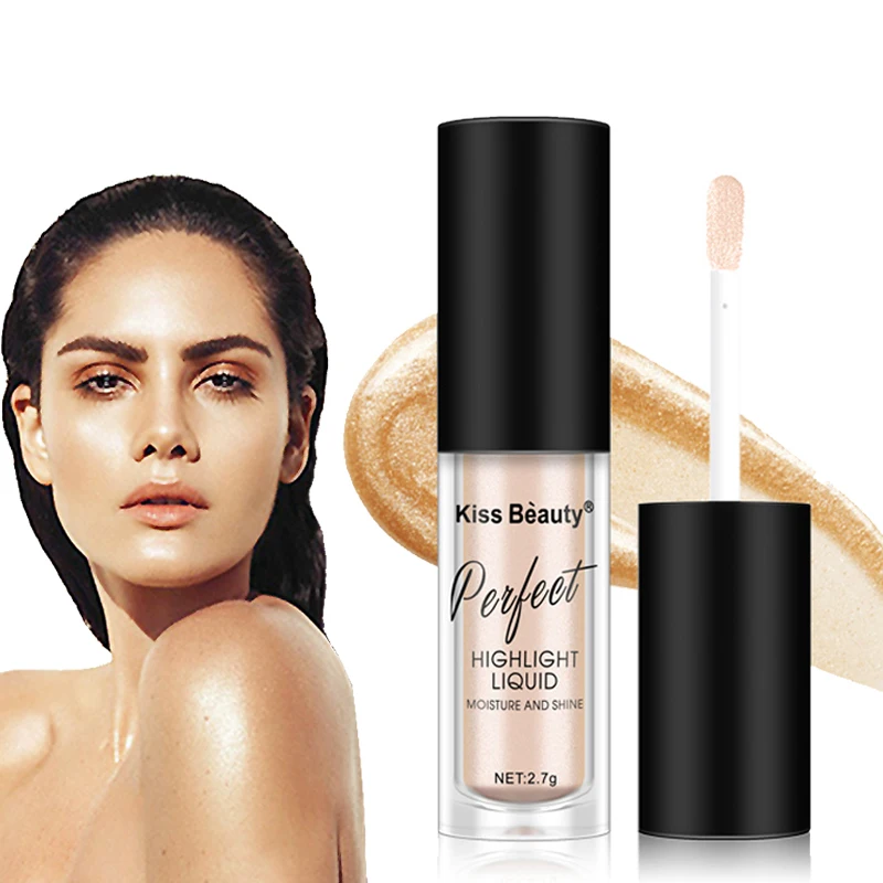

Kiss Beauty Face Highlighter Contour Cosmetics Long Lasting Face Brighten Shimmer Glow Liquid Highlighters Makeup, 3 colors to choose