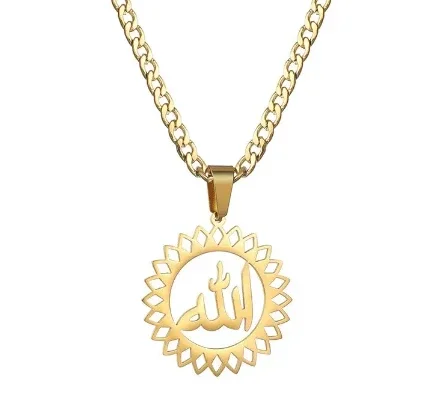 Qiuhan Custom Name Pendant Personalized Stainless Steel Simple Arabic Name Necklace