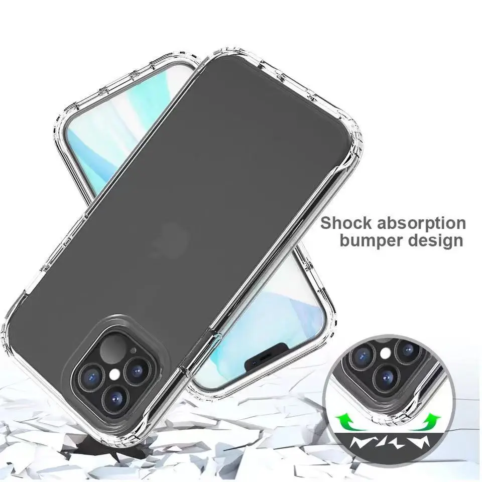 

For 12 Case Shockproof,HOCAYU Thin Transparent Crystal Clear Tpu Bumper Phone Case Back Cover For 11 12 Pro Max