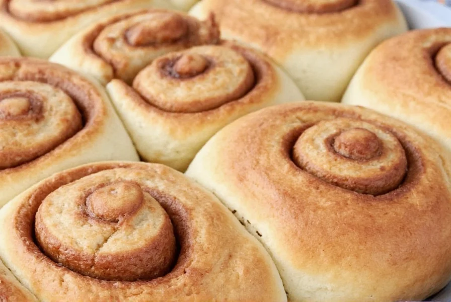 Step-by-step visual guide showing how to roll and slice yeast-free cinnamon roll dough with visible layers of cinnamon sugar