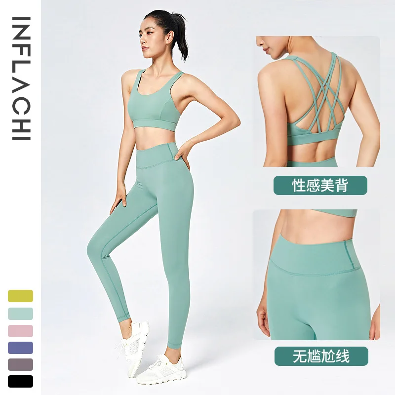 

Gym Workout Sports mesh insert leggings active setwear, Picture