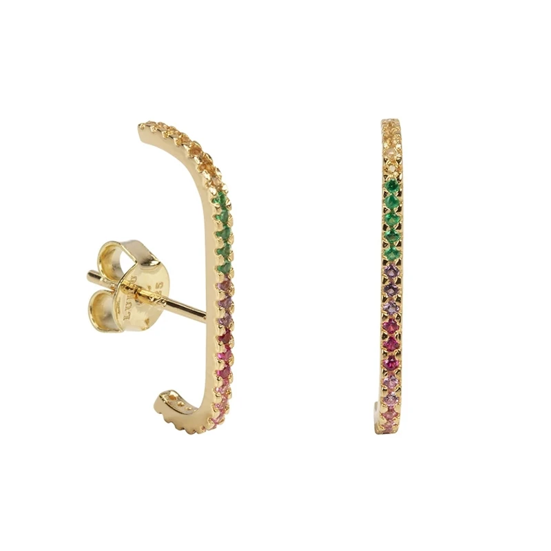 

ROXI Design 18k gold single row colored zircon trendy earrings