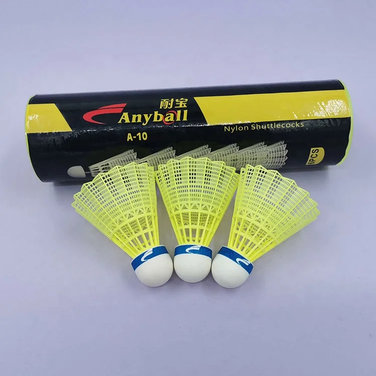 

Hot Selling Cheap Durable Stability Fiber Cork Badminton Nylon Shuttlecock PEA Cork Badminton Shuttlecock Nylon for Training, Yellow