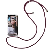 

Clear Shockproof Cell Phone Case With Necklace Rope Phone Shell For Iphone Lanyard Crossbody Necklace Phone Case