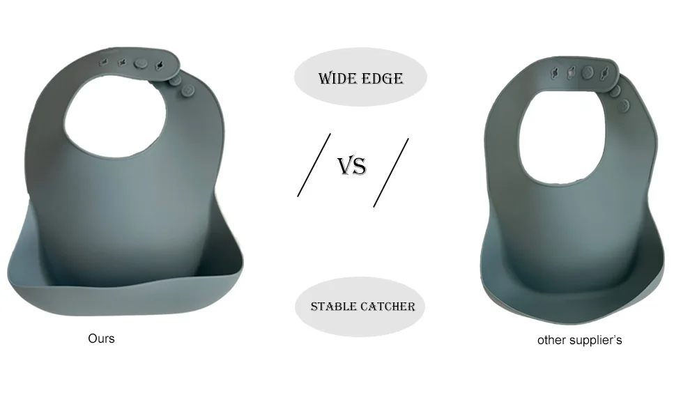 
Custom Colors BPA Free Food Catcher Soft Waterproof Silicone Baby Bib 