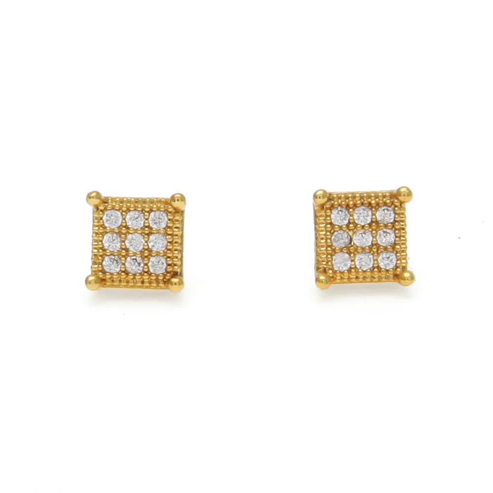 

Hip-hop tiktok trend Men's Micro Zircon Inserted Earrings Nightshop indian jewellery