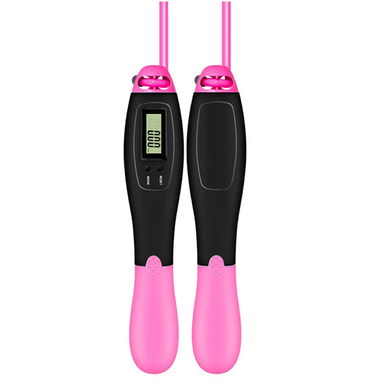 

Best Sellers 2020/2021 4 Modes Cable Smart Data Jump Rope Electronic Counting Skipping Rope, Blue pink gray