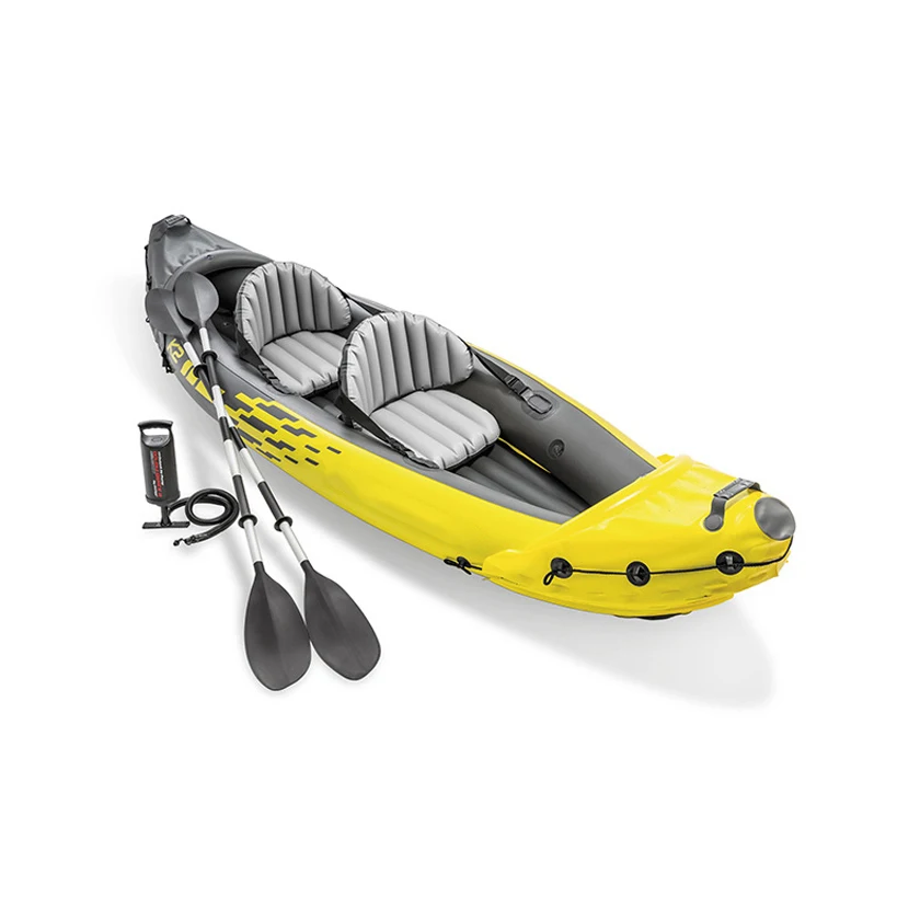 

Intex 68307 K2 kayak K2 kayak Intex 68307 K2 kayak suit outdoor landing boat with paddle sports game, Greyblue