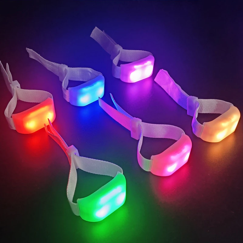 Party Remote Controlled RGB LED Bracelet Festival Flashlight Fabric LED Wristband for Event Concert 2 Led Bracelet