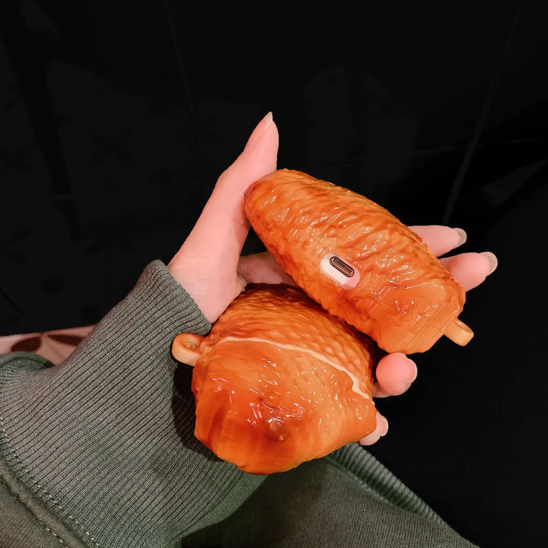 

Chicken Wing Custom Silicon Earphone Cover Case for Airpods Cover PVC Personalized Earbud Case for Airpods 1 2 Pro