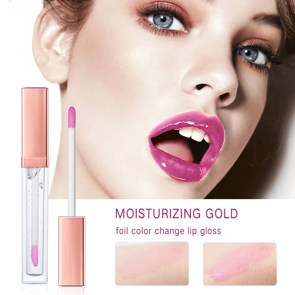 2021新款热卖金箔口红持久温度变色水晶唇彩保湿丰润唇彩