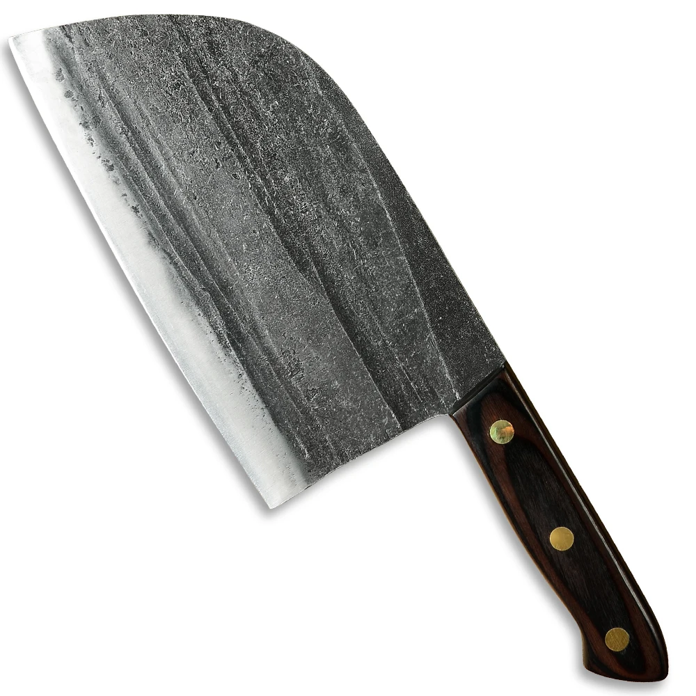 

New Design 8 Inch Full Tang Stonewash 5mm Thick Easy Cut Bone Poultry Meat Fish German Steel Slaughter Bone Knife Kit
