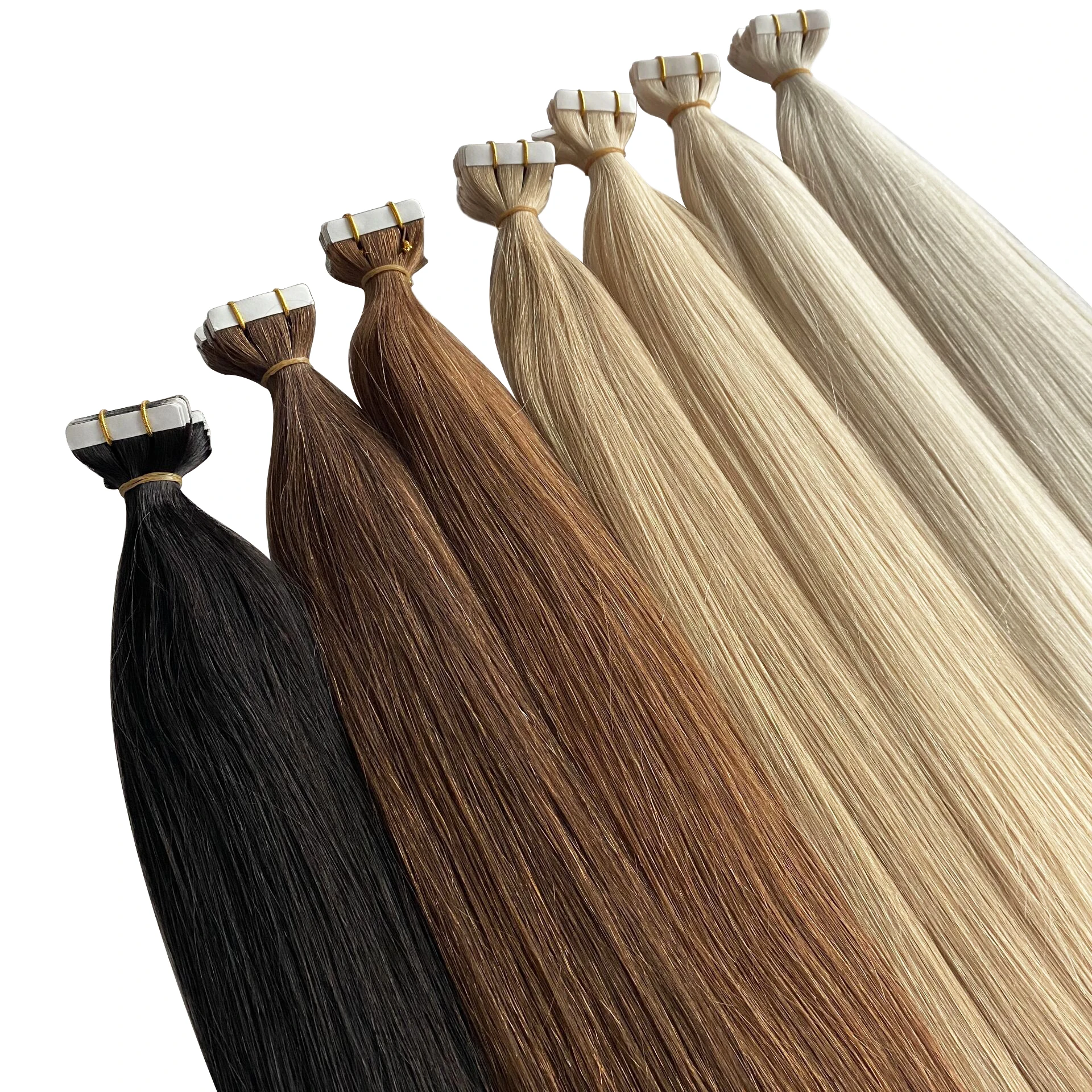 

Dark Color 18 inch Russian Slavic Free Samples Thick Ends Double Drawn Human Remy Hair Tape ins Extensions