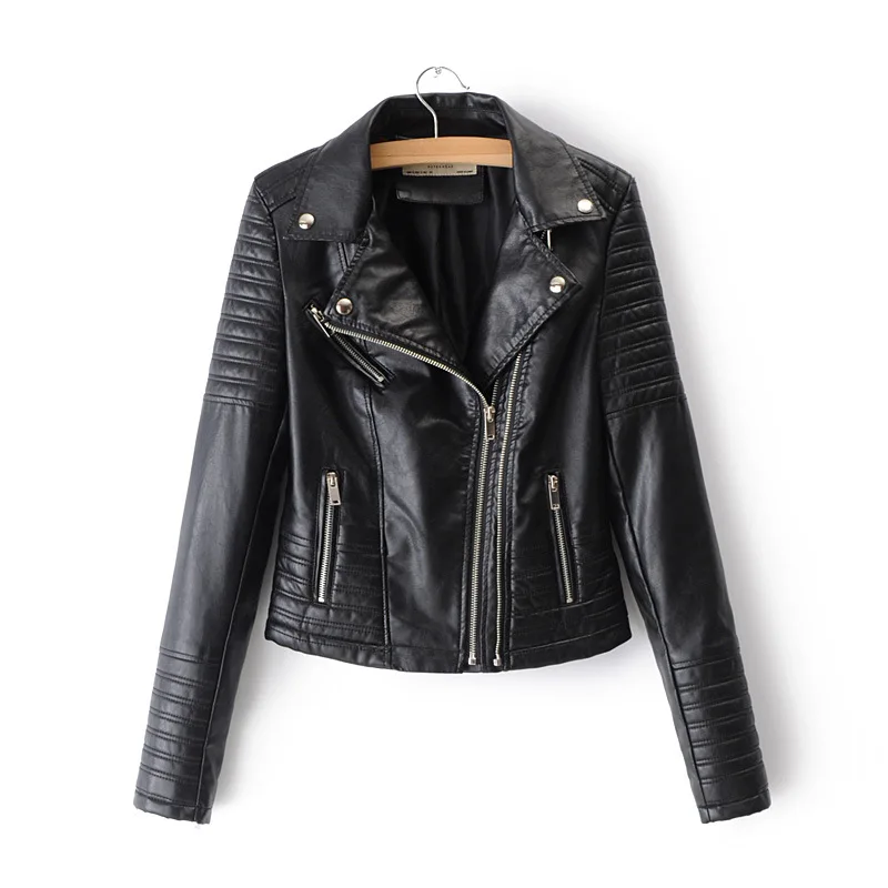 

Early spring motorcycle leather New ladies leather jacket