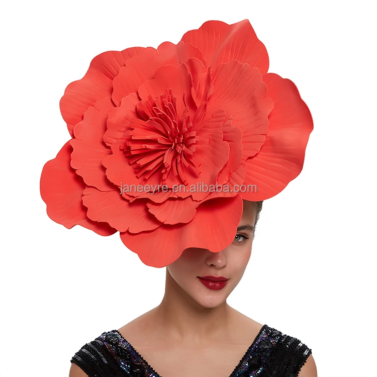 

Wholesale Hot Sale Large Foam Flower Fascinator Derby Hats Carnival Party Hair Accessories Clip for Women