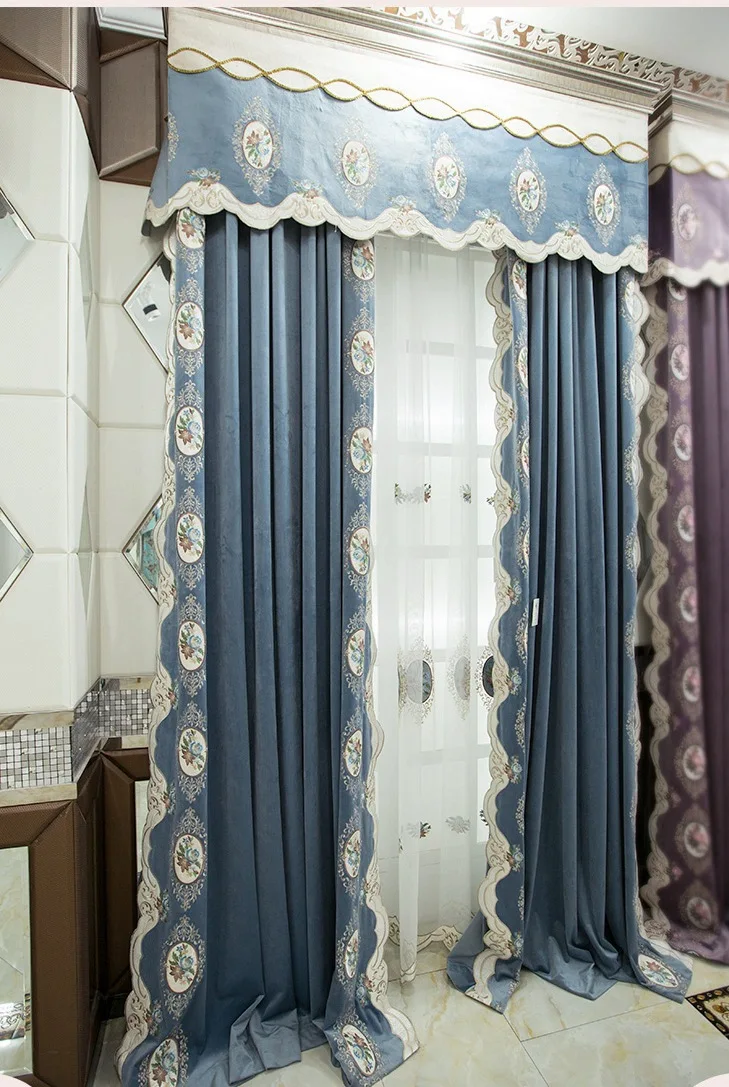 热销欧式高档奢华刺绣窗帘帷幔,窗帘