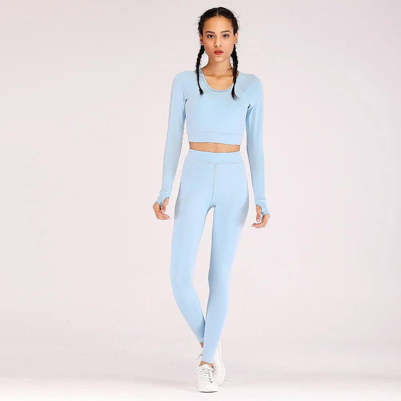 

OEM Service Women Yoga Clothes Sportswear Gym Clothing Long Sleeve Crop Top Fitness Yoga Wear