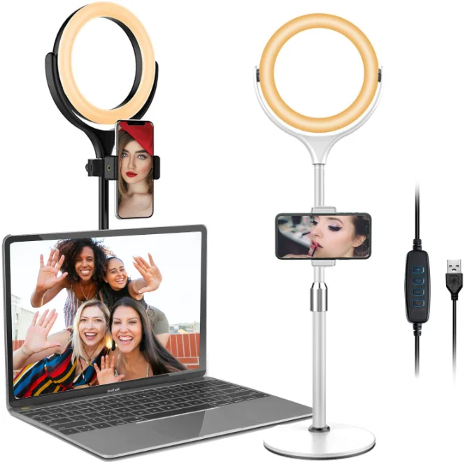 

Tiktok stand with ring light, Black / white