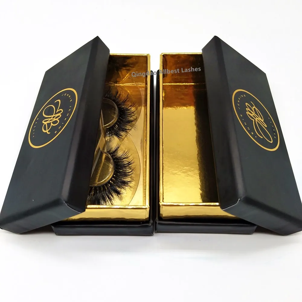 

High Quality 5D 3D Mink Eyelash Strips Custom Packaging Logo Black Lash Box