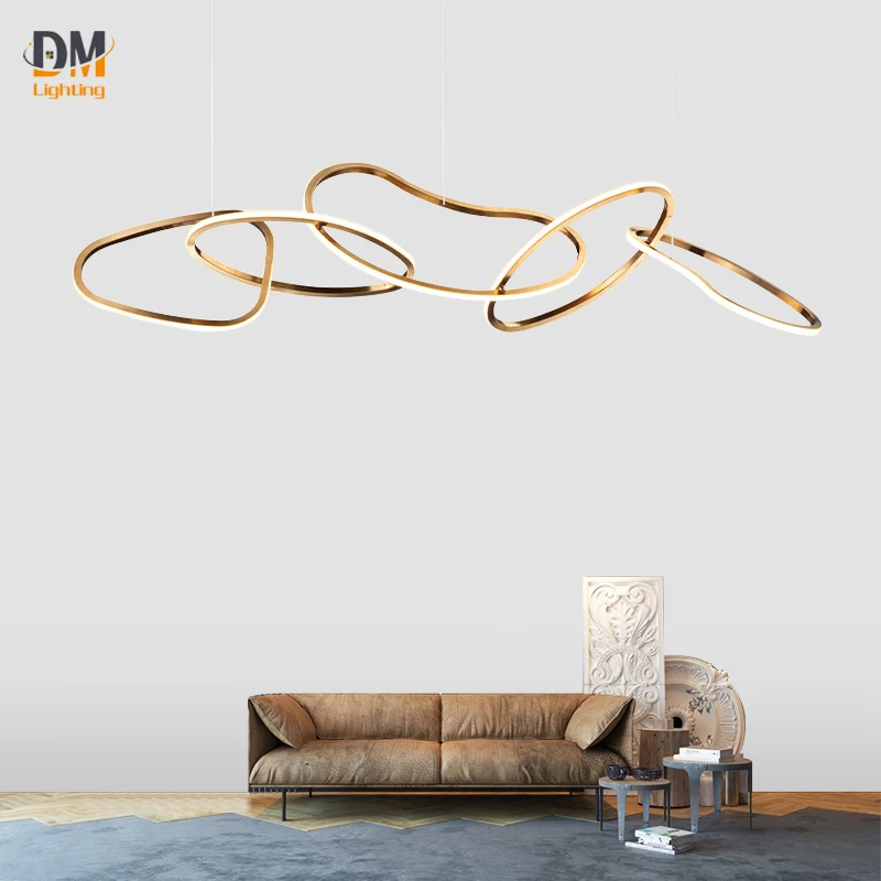 

Luxury Irregular Minimalist Hanging Dining Lamp Lobby Pendant Led Lamp Chandelier For Home