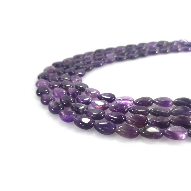 

10x14mm Teardrop shape natural gem Purple Amethyst stone beads Beaded gem jewelry Making, 100% natural color