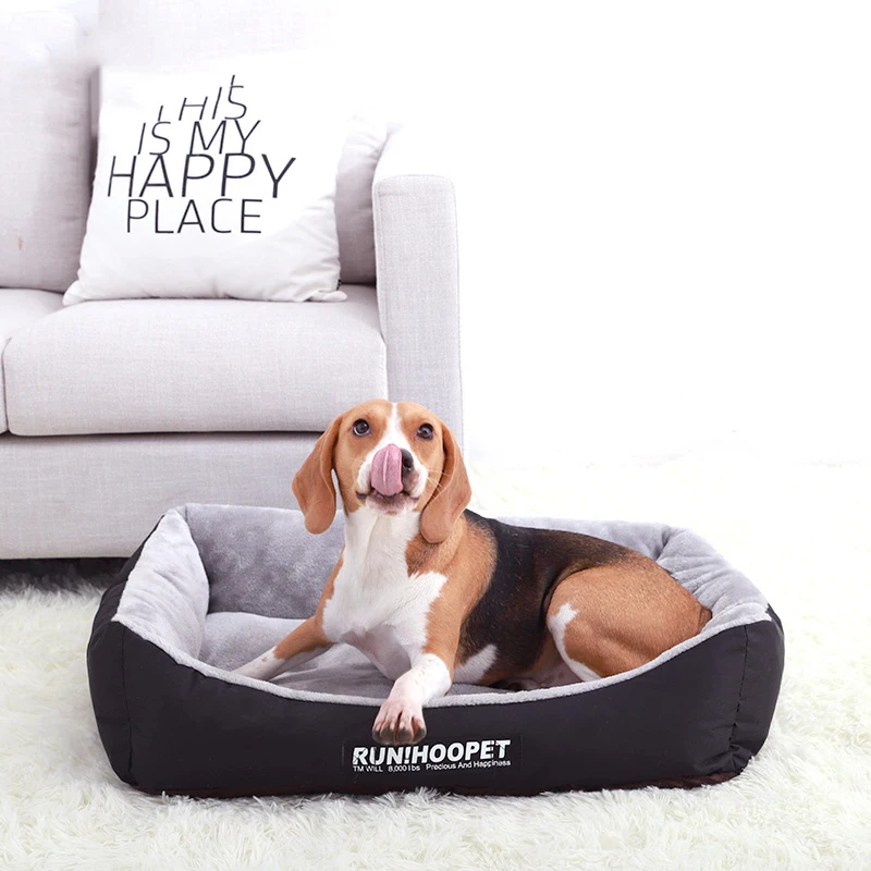 

Square Oxford Warming Pet Plush Design Anxiety Eco Friendly Manufacturer Large Dog Bed Sofa, As picture