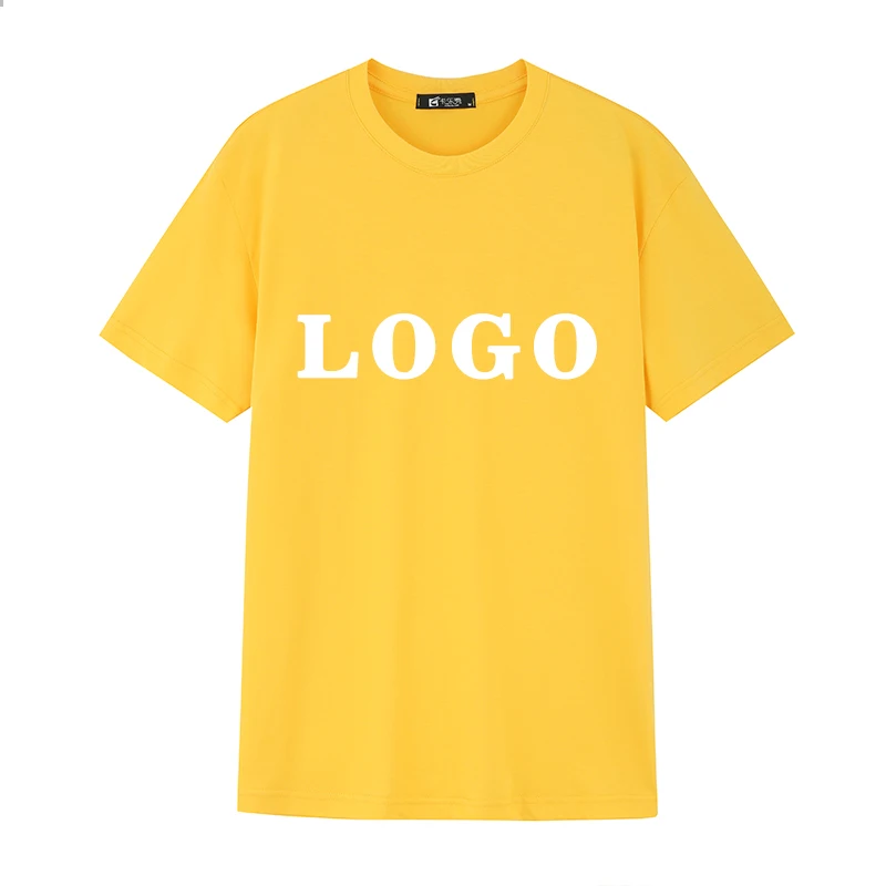 

Factory supply colorful soild cotton logo custom logo printed tshirt men