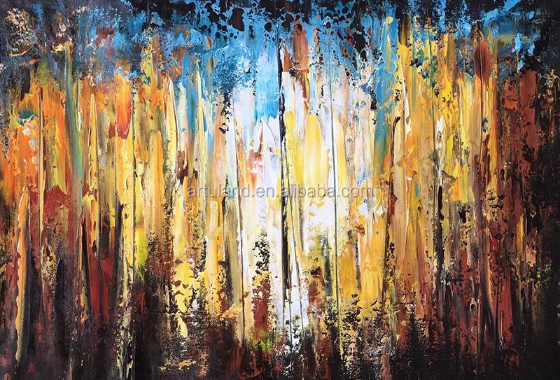 100% 手绘当代抽象艺术织物帆布油画由单一才华横溢的艺术家为家庭