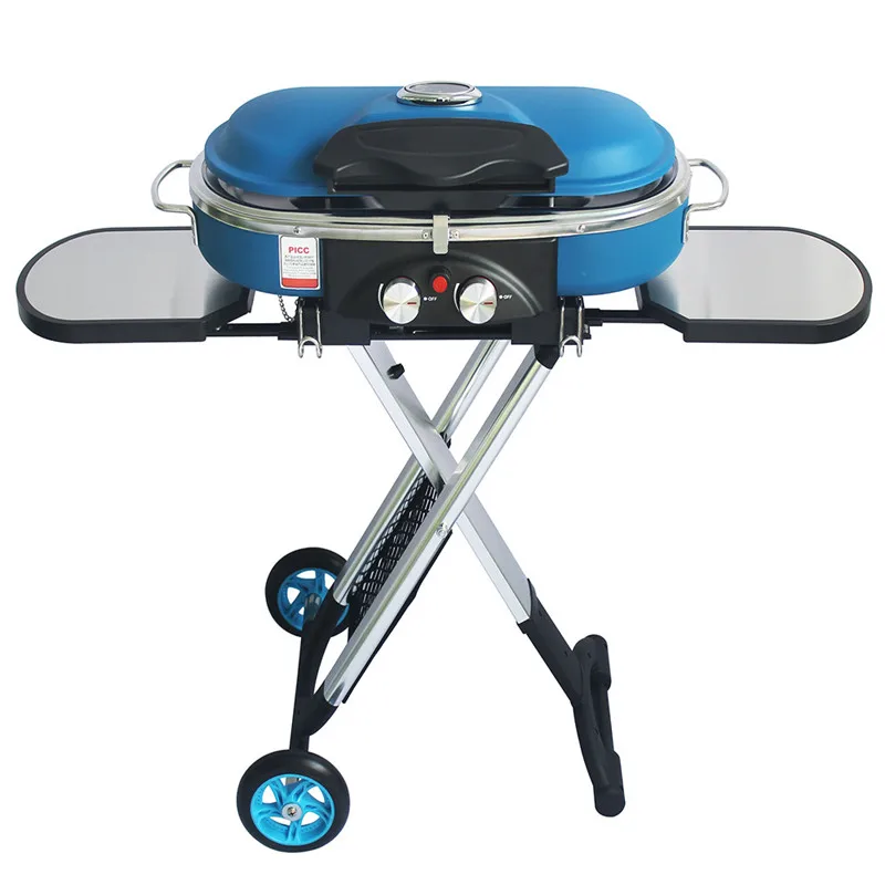 

Integrated Portable Trolley BBQ Grill Outdoor Camping Barbecue Grill Gas Stove