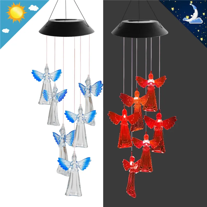 

Led Angel Wind Chimes Lights Light Decor Solar Garden Light Lawn Lamps Outdoor Decoration Waterproof Romantic drop ship, Color changing