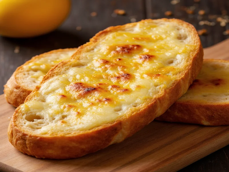 Freshly baked garlic bread with melted cheese