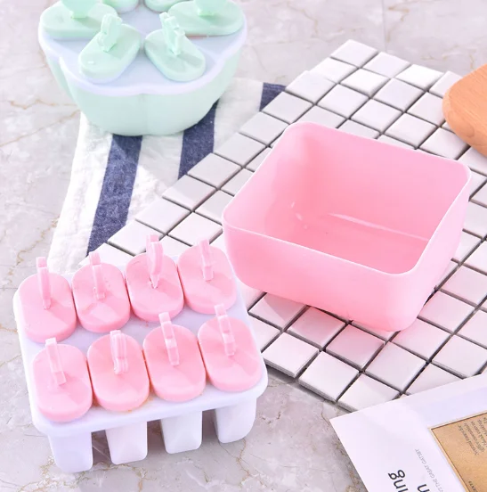 

Kitchen Frozen Ice Cube Molds Reusable Popsicle Maker DIY Ice Cream Tools Kitchen 6/8 Cell Lolly Mould Tray Bar Tools, Blue