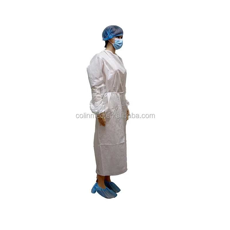 
Long Sleeve Gown Disposable PP Safety Gown Clothing With Thumb Loop Non-sterile 