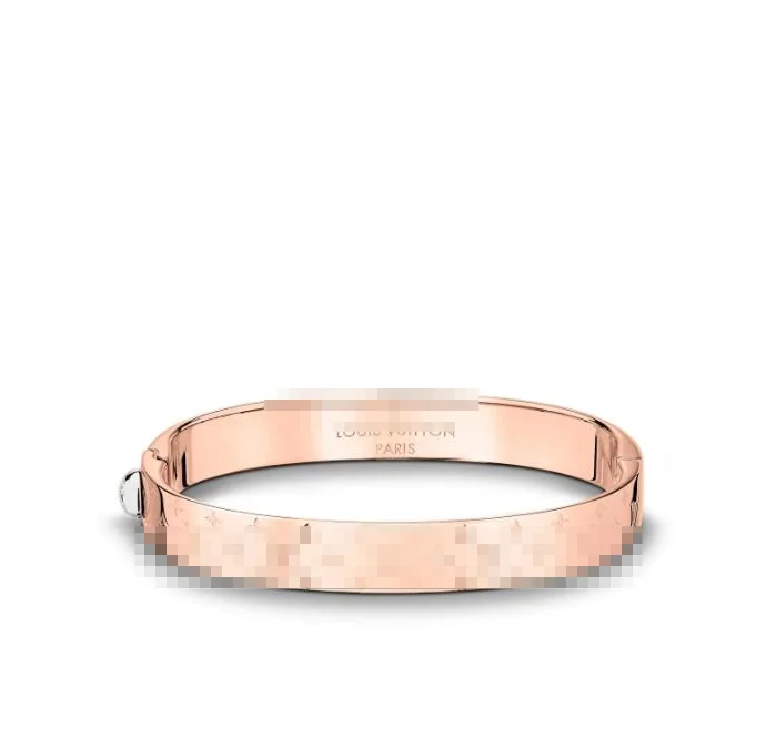 

JR Hot Sell Wholesale Jewelry 2021 NANOGRAM CUFF Engraved with the Iconic Monogram Pattern Featuring a Single Bracelet, Rose gold