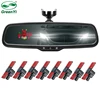 12 Inch Car Interior Rearview Mirror Monitor Front Rear Parking Sensor With Original Bracket 8 PCS 16mm Flat Radar Sensors