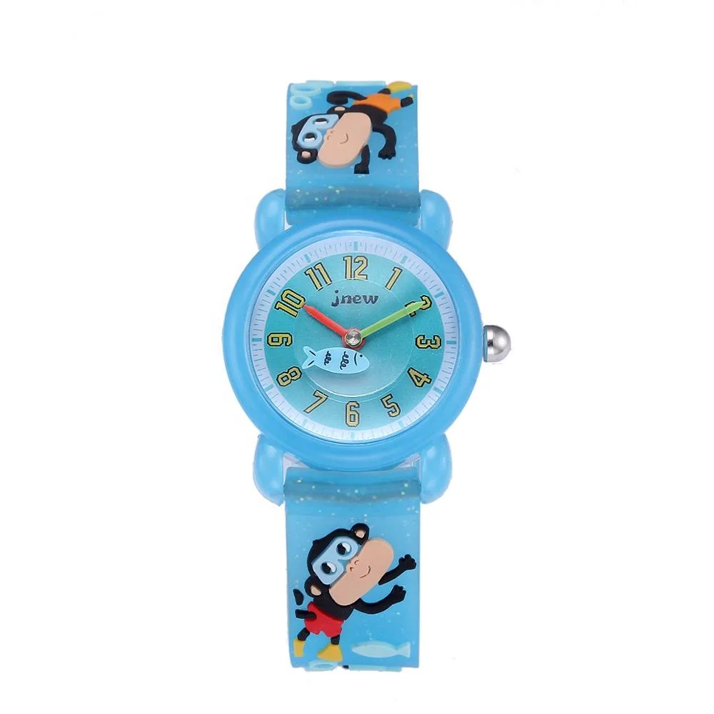 

New blue Simple Children Watches Cute Special Kids Clocks Cartoon 3D Silicone Band Enfant customization Baby Gift Quartz Watches