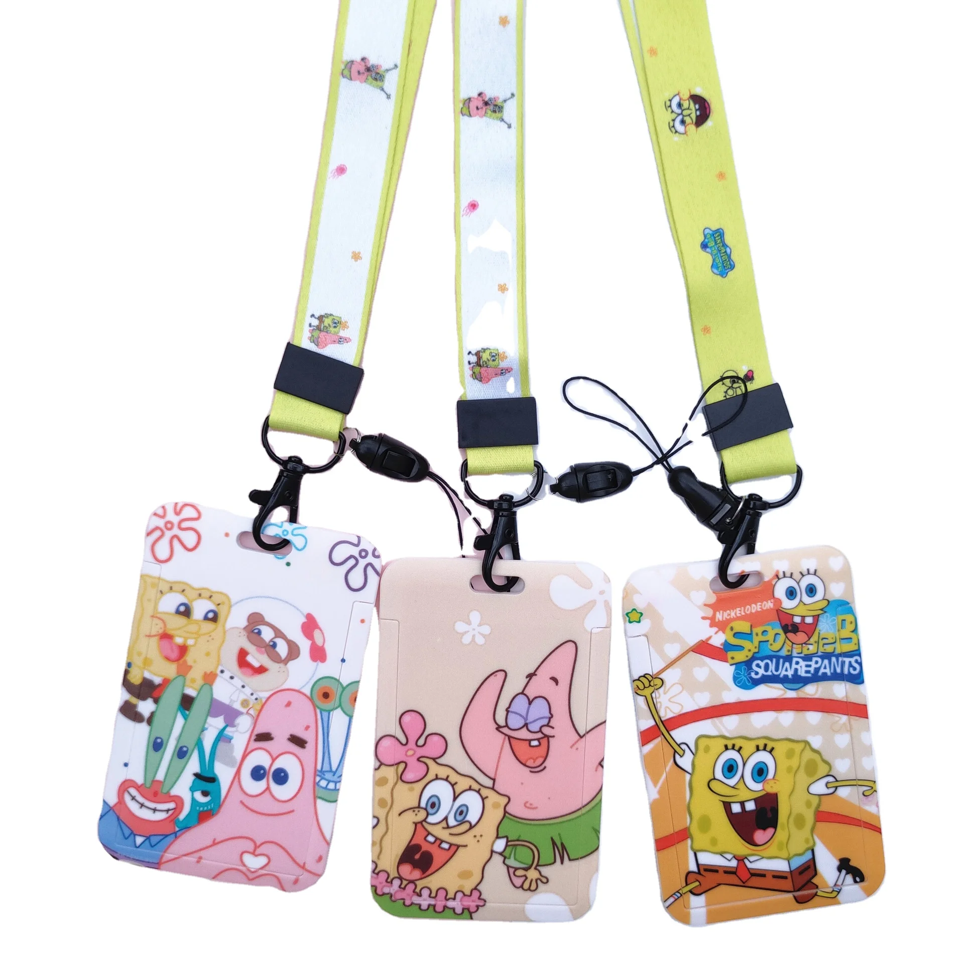 

Couple creative cartoon card badge holder cute girl campus student polyester lanyard card holder customized badge holder, As shown in the pictures