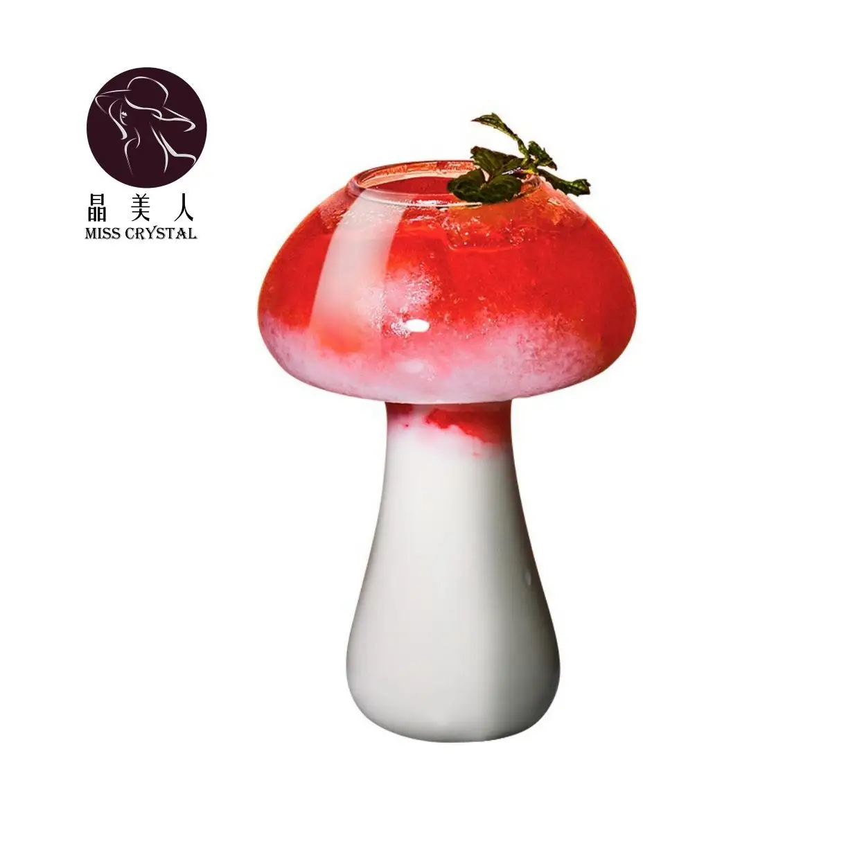 

Ins Popular Mushroom Design Novelty Drink Cup 380ml Cocktail Glass for KTV Bar Night Party, As picture