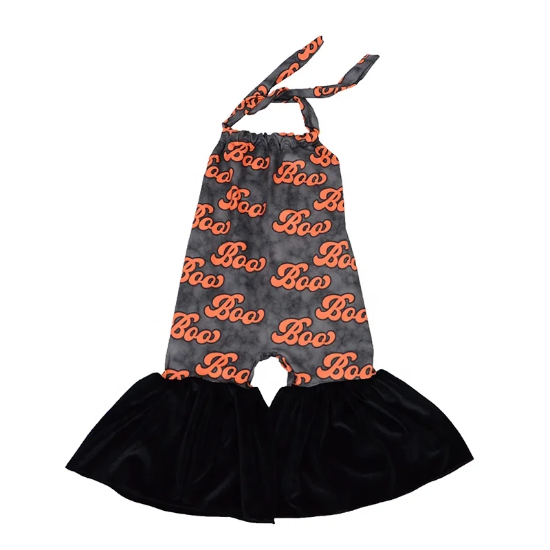 

latest custom Summer Girl Suspender bell Pants fashion print kids clothing, Picture