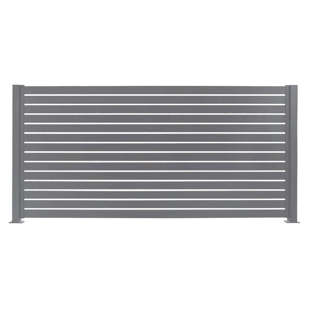 

Low Prices Grey Outdoor Rust Prevention Aluminum Horizontal Slat Panels Fence, Light green