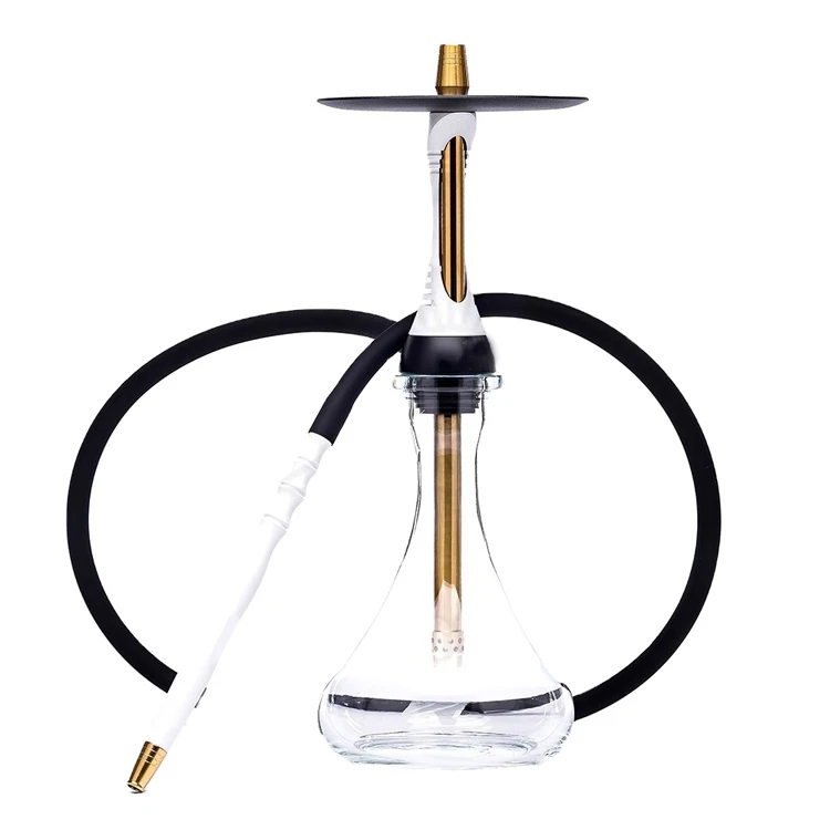 

2021 Hot Selling Stainless Steel Hookah Glass Single Hose Alpha X Shisha Hookah, Black matt and silver steel