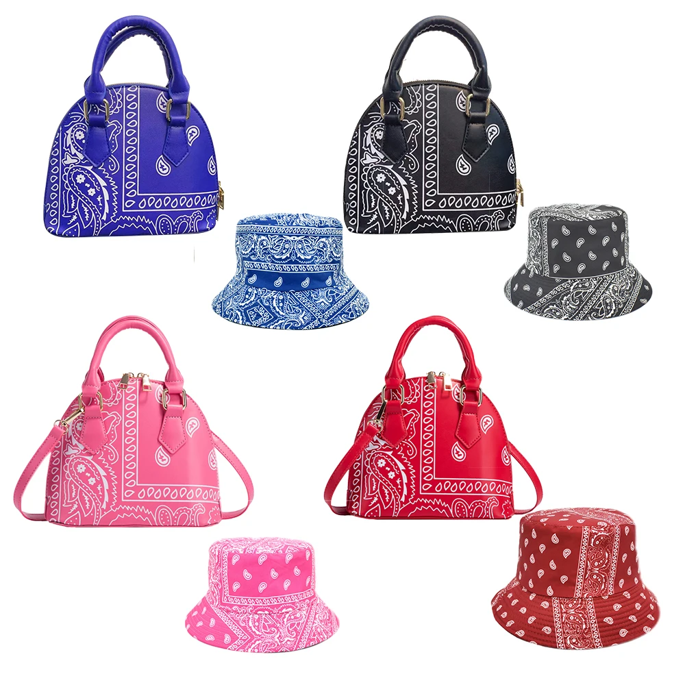 

2021 new bandana hat and purse and hat handbags sets women