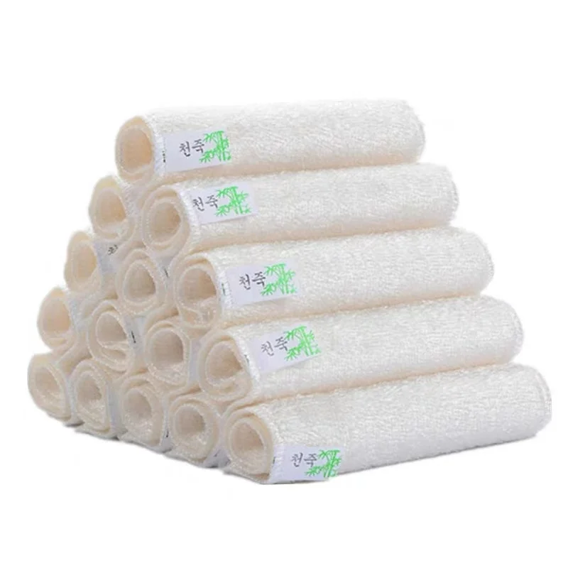 

White Eco-friendly Bamboo Cloth Fiber Kitchen Home Application Dish Cleaning Cloth with Anti-bacterial Towel