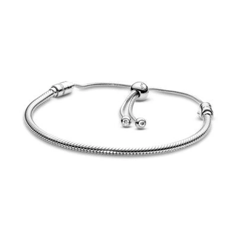 

Custom Logo Charm For Bracelet Fashion Adjustable Charming Bracelet Silver 925 Jewelry Diy Making Fit Bangles, Silver color