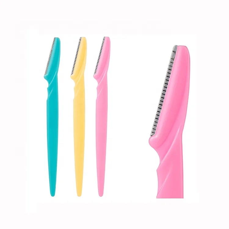 

Wholesale Pink 3PCS Safety Eyebrow Razor Shaver For Women Brow Hair Shaper Trimmer PMU Microblading Beauty Tool, Pink / blue / yellow
