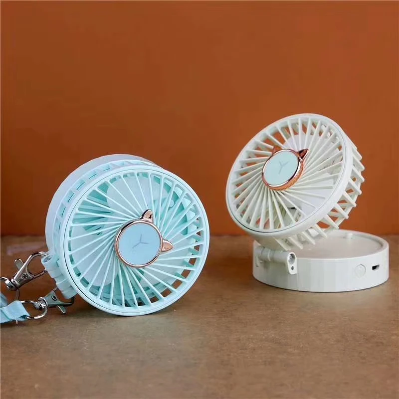 

Portable USB chargeable pocket mini led make up mirror with fan for wedding party