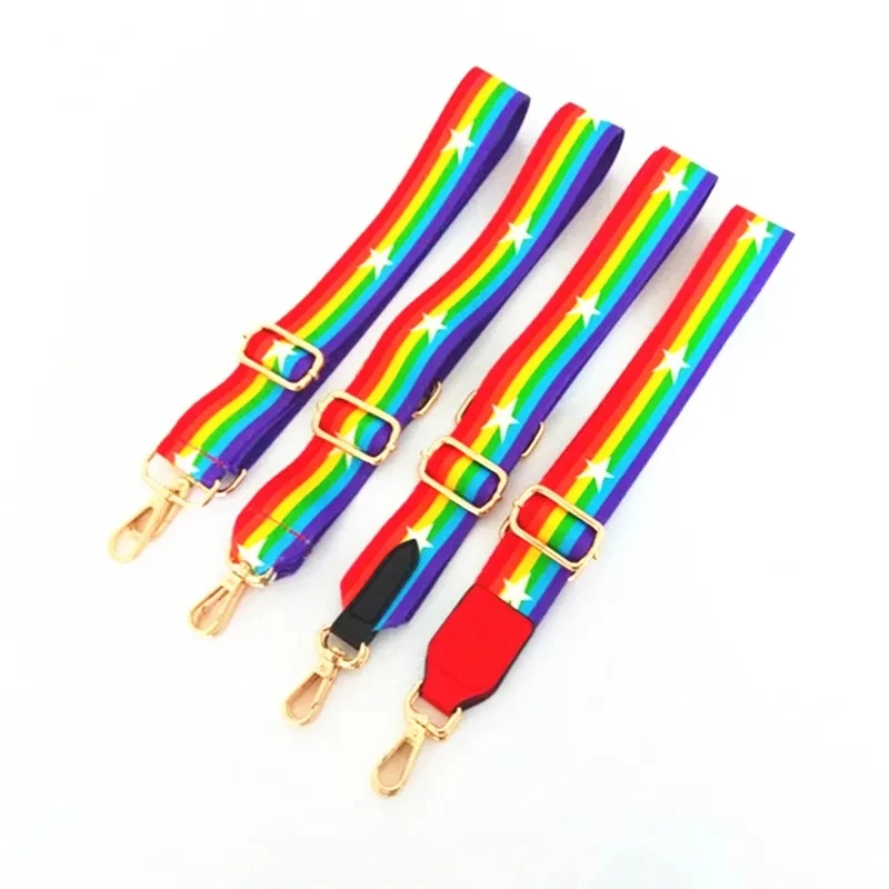 

Meetee B-J059 3.8cm Width Color Colorful Stripe Ribbon Ladies Bag Accessories Adjustable Shoulder Strap