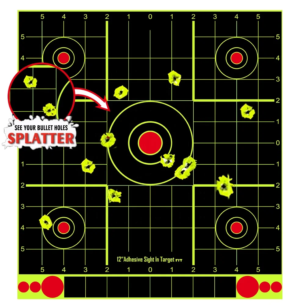 

new design 2021 Training cheap 12 inch Stick & Splatter Reactive Self Adhesive Shooting Targets games toys, Black +yellow+orange