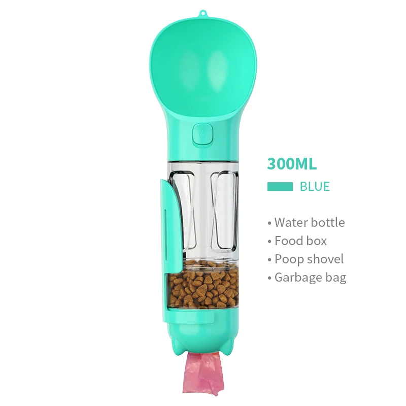 

4 in 1 travel multifunctional drinking bottle with food container dog portable pet water bottle